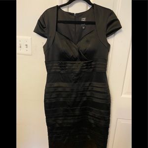 Black satin cocktail dress size 14 by Jax